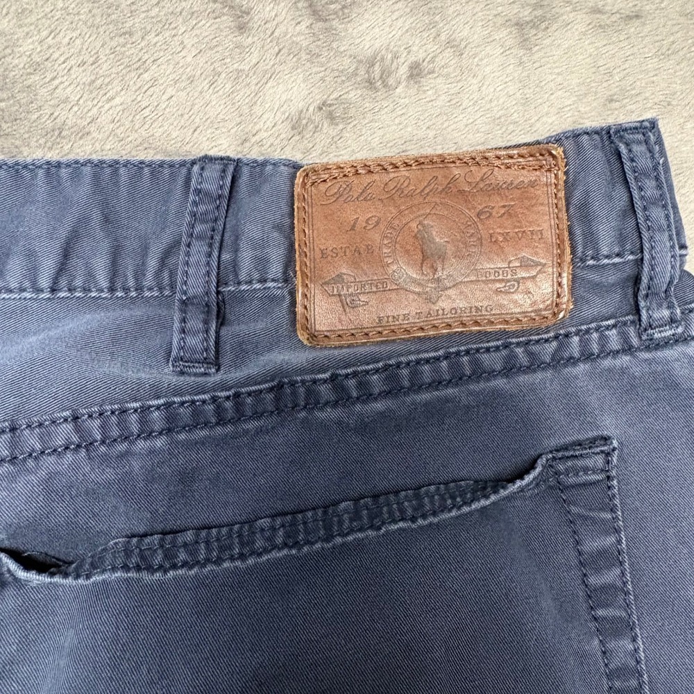 Polo Ralph Lauren Pants Men 38 Navy Blue Chino Straight Leg 5-Pocket Stretch - Picture 14 of 16